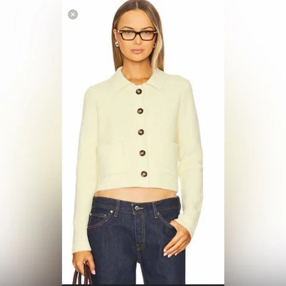 Favorite daughter yellow Annabel Button-Front Women's Cardigan Jacket new XS - Picture 4 of 8